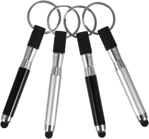 Mikikit 12 Stylus Pen with Keyring, Pcs Stylus Pens for Touch Screens Keychain Plastic Touch Screen Ballpoint Pen Key