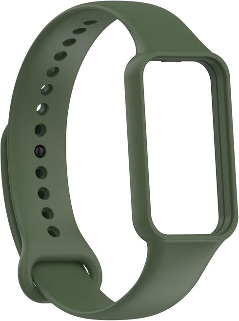 Watch Bands Compatible with Amazfit Band 7, Silicone Replacement Bands with Protector Case