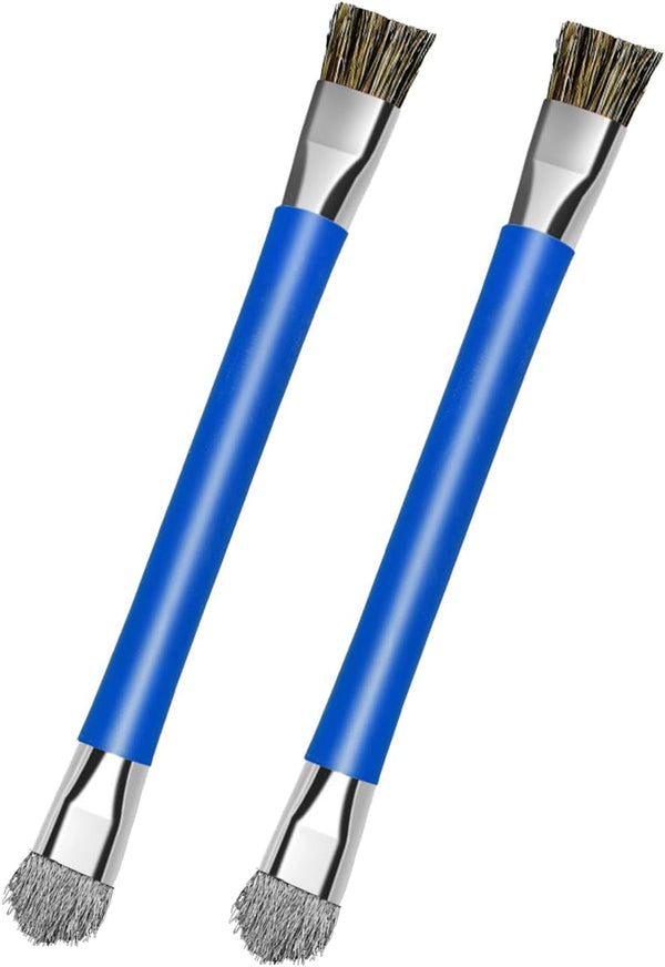 GTHUNDER 2pcs Double Head Anti-Static ESD Safe Hard Brush, Phone Motherboard IC Cleaning Tools, Blue