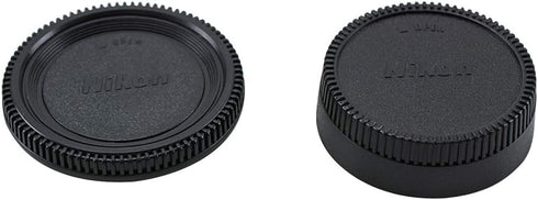 Rear Lens Back Cap and Camera Body Front Cover Cap Set for Nikon DSLR Cameras (A) by LHIABNN