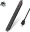 Surge Protector Power Strip 1U Rack Mount PDU, 8 Wide-Spaced Outlet Extender