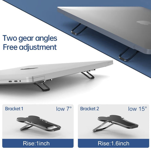 Keyboard stand-2PCS,Portable Invisible Laptop Stand for with 2 Adjustable Angles for Desk,Mini Aluminum Cooling Pad,with MacBook Pro/Air, Lenovo, Surface (Black)