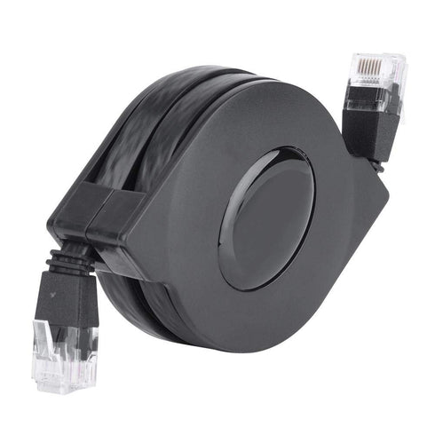 Sonew CAT6 Ethernet Cable - Adjustable Retractable RJ45 LAN Network Cable, High Speed, 2m/6.6ft, Black
