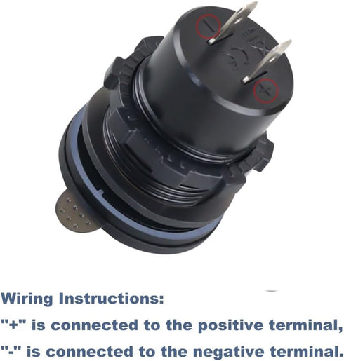 3 Ports 18W USB Car Charger with Switch - 12-24V Dual QC 3.0 USB & PD USB C Cigarette Lighter Socket, Dashboard Mount