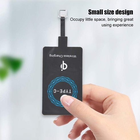 2 PCS Qi Wireless Charger Type-C Charging Receiver for Mobile Phone
