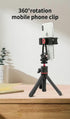 Reflex Camera 1/4"-20 Premium Universal Aluminum Phone Clamp Tripod Mount with Twin Cold Shoe, Screw Mount for Easy