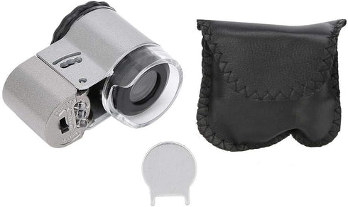 Mini Microscope, 50X Portable Subminiature Magnifier with LED Light for Jewelry Appraisal