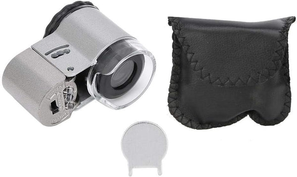 Mini Microscope, 50X Portable Subminiature Magnifier with LED Light for Jewelry Appraisal
