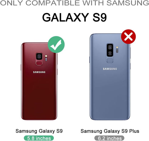 Dexnor for Samsung Galaxy S9 Case, Heavy Duty Military Grade Protection with Built-in Screen Protector and Kickstand