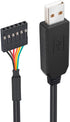 DTech USB to TTL Serial 5V Adapter Cable with FTDI FT232RL Chip, 6 Pin 0.1 inch Pitch Female Socket Header for Windows