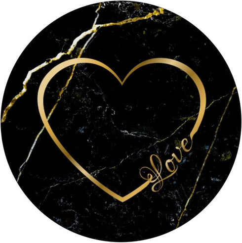PopSockets PopGrip Love Heart Gold Black Marble-Look Cute for Girls and Women