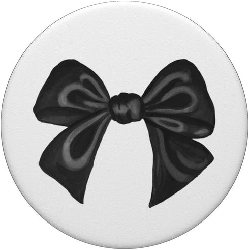 Black and White Bow Trend Ribbon Coquette Aesthetic PopSockets Standard PopGrip