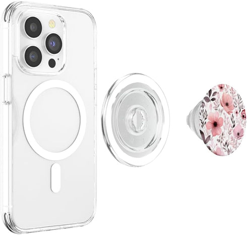 PopSockets PopGrip for MagSafe, Pink Floral Flower Bouquet Cute Pattern