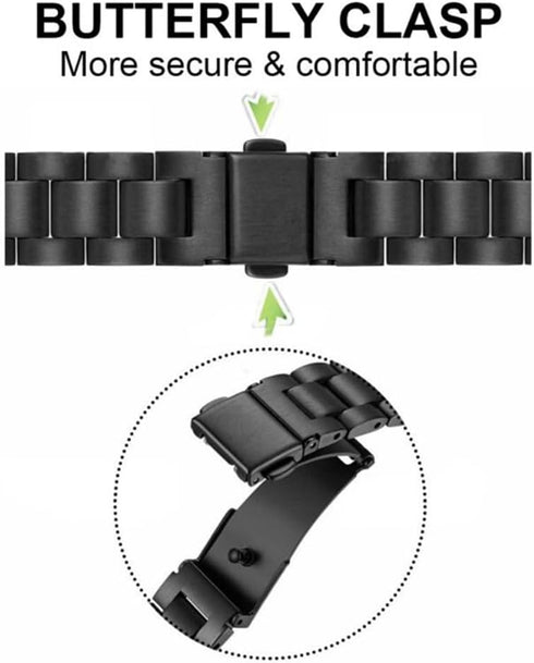 XIHAMA Mi Band 8 Watch Band, Stainless Steel Metal Replacement Strap for Xiaomi Mi Band 8 Tracker Smartwatch