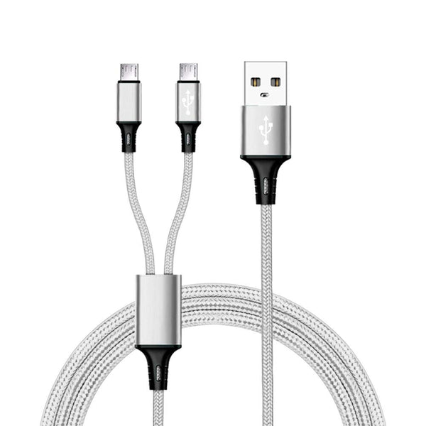 IFLASH 6ft Dual MicroUSB Splitter Charge Cable - Charge Two Micro USB Devices from One USB Port - Perfect for GPS &