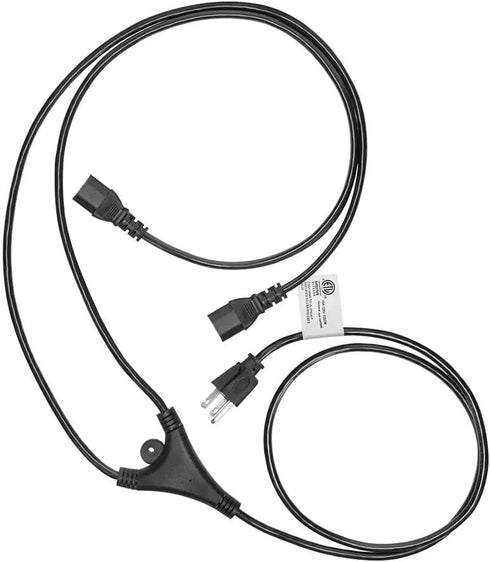 Monoprice Power Cord Splitter | NEMA 5-15P to 2X IEC 60320 C13, 10 Amp, 6 Feet, Black