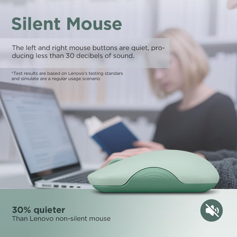 Lenovo 350 3 (1000, 1600, 2400), 36 2 Wireless Bluetooth Mouse, Silent Click, Level DPI Month Battery Life, Device