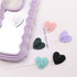 DPWOUM 2Pcs Cell Phone Heart Phone Charm Hook Metal Finger Ring Holder Adhesive Candy Color Heart Cellphone Charm Hook