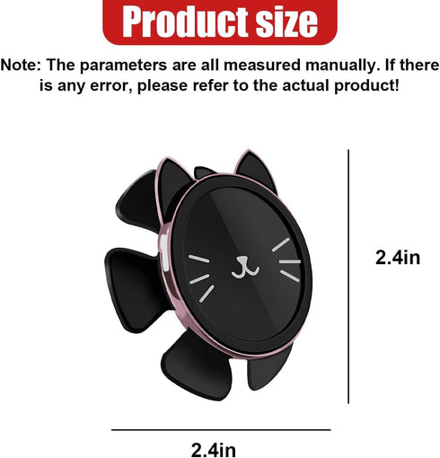YoRise 360 Cat Car Steering Wheel Phone Holder, Adjustable Rotation Magnetic Phone Holder, Adhesive No-Hands Mobile
