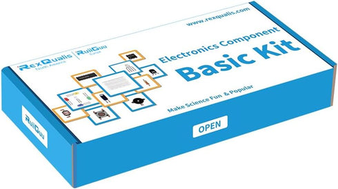 Electronics Basic Kit with Power Supply Module, Breadboard, Jumper Wire, LED, Resistor, 300+ pcs Sensors and Components