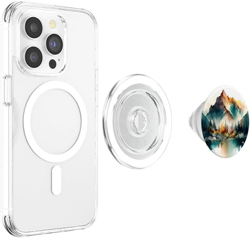 Watercolor Mountains Landscape PopSockets PopGrip for MagSafe