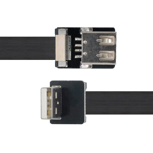 chenyang USB 2.0 Flat Cable, Male to Female 90 Degree UP Angled Data Transfer Charging Adapter 1.0M