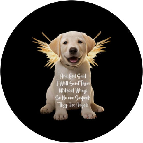 Yellow Lab God Said Quote Wings Angels Loving Gift PopSockets Standard PopGrip