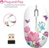 TENMOS M101 Wireless Mouse - Cute Silent Computer Mice with USB Receiver, 2.4G Optical Travel Mouse 1600 DPI (butterfly)