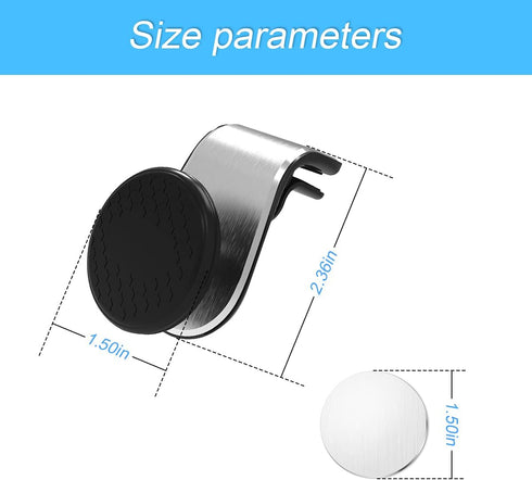 Moioee 360Adjustable 3-7 inch Magnetic Phone Mount for Car, Universal Cell Phone Holder for Car Air Vent Mount Fits
