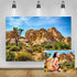 Sandstone Desert Mountain Backdrops,Yeele 5x3ft Vinyl Blue Sky White Clouds Cactus Tropical shrub Landscape Photography Background,Wilderness Hiking Mountain Baby Photo Video Shoot Studio Props