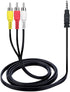 GUY-TECH AV A/V to 3 RCA Audio Video Cable Cord for Canon Powershot/Elura/Optura/VIXIA