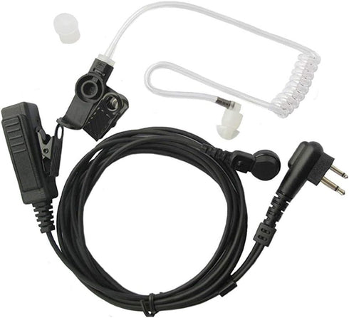 PTT Mic Covert Acoustic Tube Earpiece Headset for Motorola Radio BPR40, CP200, CLS1100, CLS1410, and More