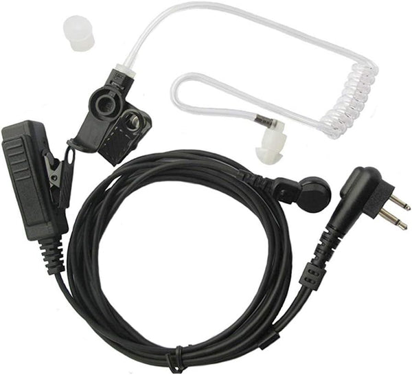 PTT Mic Covert Acoustic Tube Earpiece Headset for Motorola Radio BPR40, CP200, CLS1100, CLS1410, and More