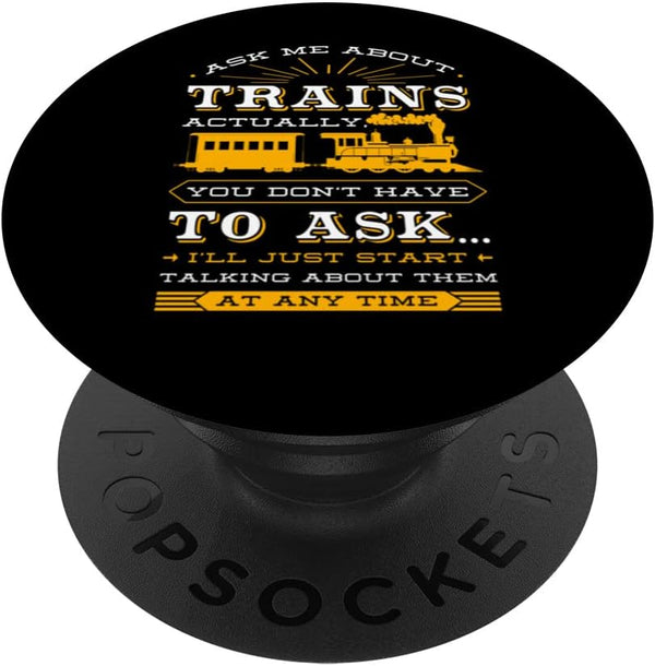 Train Rail Transport Freight Railway Steam Locomotive PopSockets Swappable PopGrip