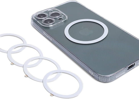 Magnetic Wireless Charger Universal Metal Rings - 5 PCS,for MagSafe-Compatible Charger on iPhone 14/13/12 Pro/Max/Mini Case and Samsung Galaxy (White - 5pcs)