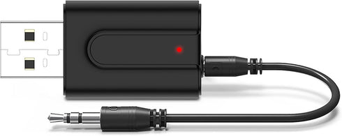 USB Bluetooth 5.0 Transmitter Receiver, 2-in-1 Mini Wireless Audio Adapter, 3.5mm Bluetooth AUX Adapter for TV, PC,