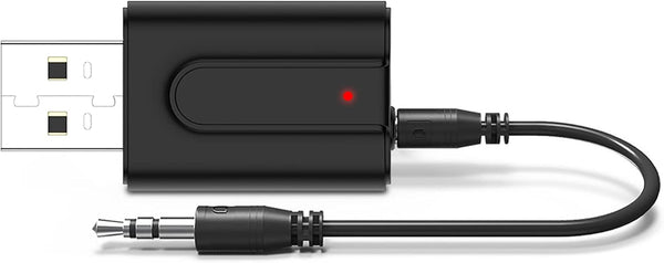 USB Bluetooth 5.0 Transmitter Receiver, 2-in-1 Mini Wireless Audio Adapter, 3.5mm Bluetooth AUX Adapter for TV, PC,