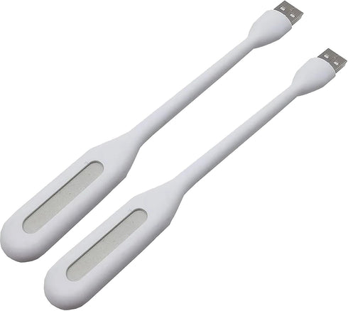 Mini USB Light, Portable Book Reading Lamp with 6 LEDs, USB Powered Flexible Night Light - 2 Pack (White)