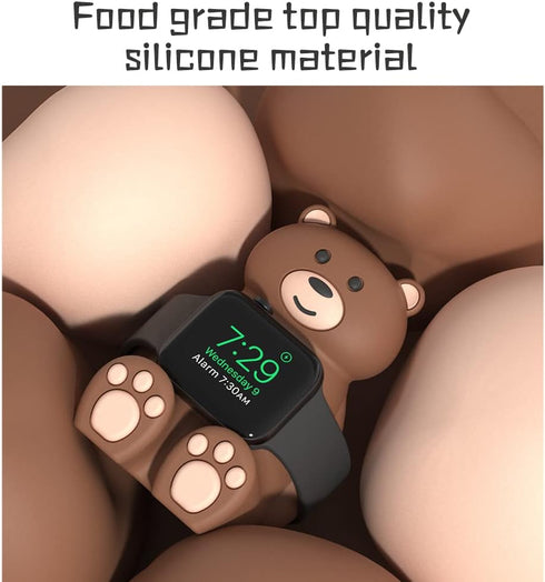 SIKAI CASE 9-1(45mm,44mm,42mm,41mm,40mm, 38mm) Cute Bear iWatch Charger Stand Compatible with iWatch Series for iWatch
