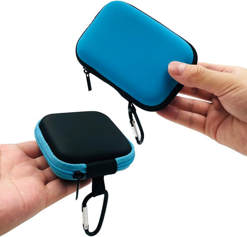 10 Pieces Earbud Case, lyfLux Square and Rectangular Headphone Case with Clips for Headphones, SD Memory Cards, Wireless Earplugs