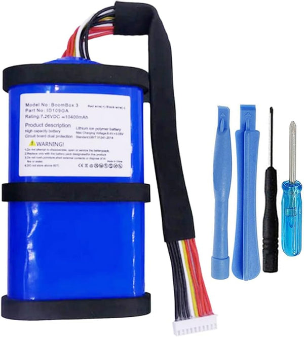ID109GA 10400mAh Battery Replacement Compatible with JBL Boombox 3 Waterproof Portable Bluetooth Speaker, ICA068GA
