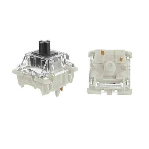 GATERON Silent Keyboard Switches, Pre Lubed 5 Pins RGB LED Linear Key Switches for MX Mechanical Keyboard (35PCS, Black)