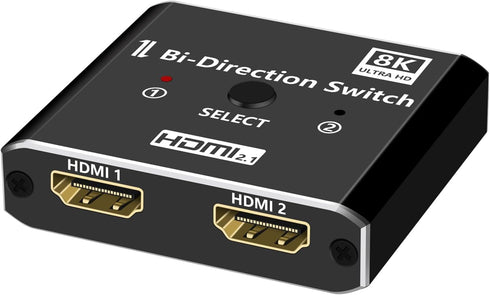 XinYaa HDMI 2.1 Switch, 8K@60Hz 4K@120Hz Aluminum HDMI Switcher 2 in 1 Out,