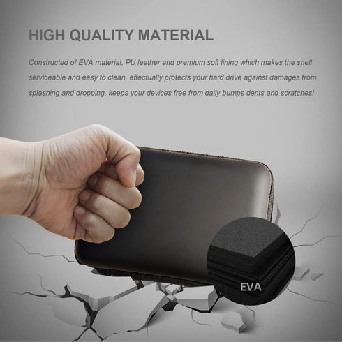 SYIDINZN 2.5 Hard Drive Carrying Case Storage Organizer Bag Multi-Purpose Universal Carry Pouch Compatible with Western