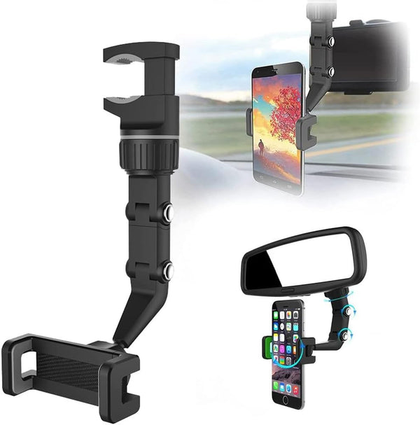 Phone Holder for Car, 360 Degree Rotable Mount, Anti Shake Grip, Compatible with All iPhone and Android Devices
