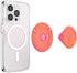 PopSockets Round Phone Grip Compatible with MagSafe, Adapter Ring Included, Wireless Charging Compatible - Swirl Orange