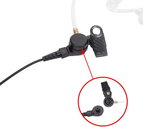 Walkie Talkie Earpiece Headset with Mic PTT for Kenwood Puxing Wouxun Hytera Two Way Radio 2 pin, 2 Pack