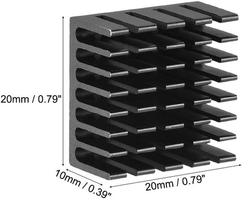 uxcell Electronic Radiators Heatsink for MOS GPU IC Chip - Black 20 x 20 x 10 mm 5pcs