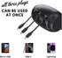 Headrest Car Fast Charger - Retractable Multi Port for USB-C, Android, Apple, 3 in 1 Headrest 3 Feet Cable Charger for