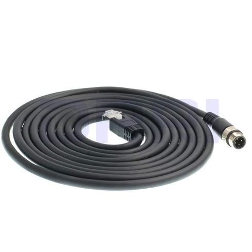 DRRI M12 4pin D-Code Male to RJ45 Ethernet Connector CAT6 Shielded Cable for Profinet & Ethernet/IP Networks